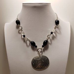 Lia Sophia oval pendant necklace.